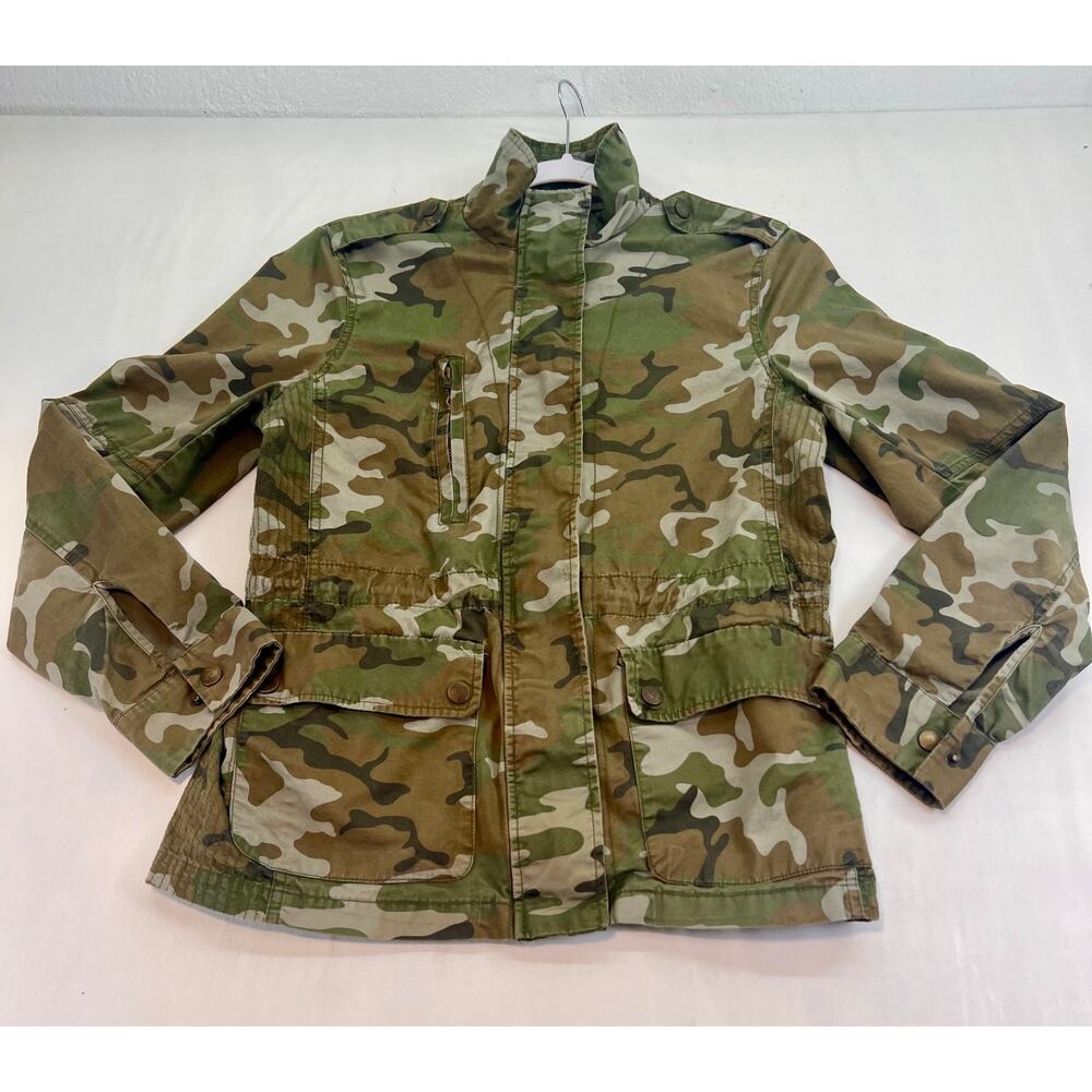 Love Tree Camouflage Utility Jacket Womens Sz M Military Style Cotton Army Green